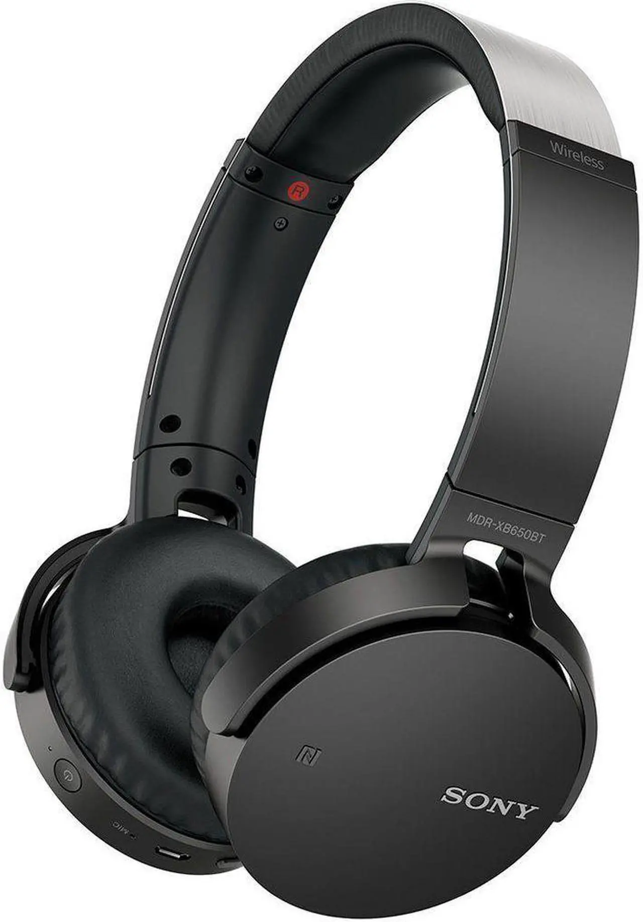 Alt view image 16 of 20 - Sony XB650BT Wireless On-Ear Bluetooth Headphones with 30mm drivers, NFC, Powerful Music, Comfort Ear Pads, and Built-In Microphone, Black, MDRXB650BT/B