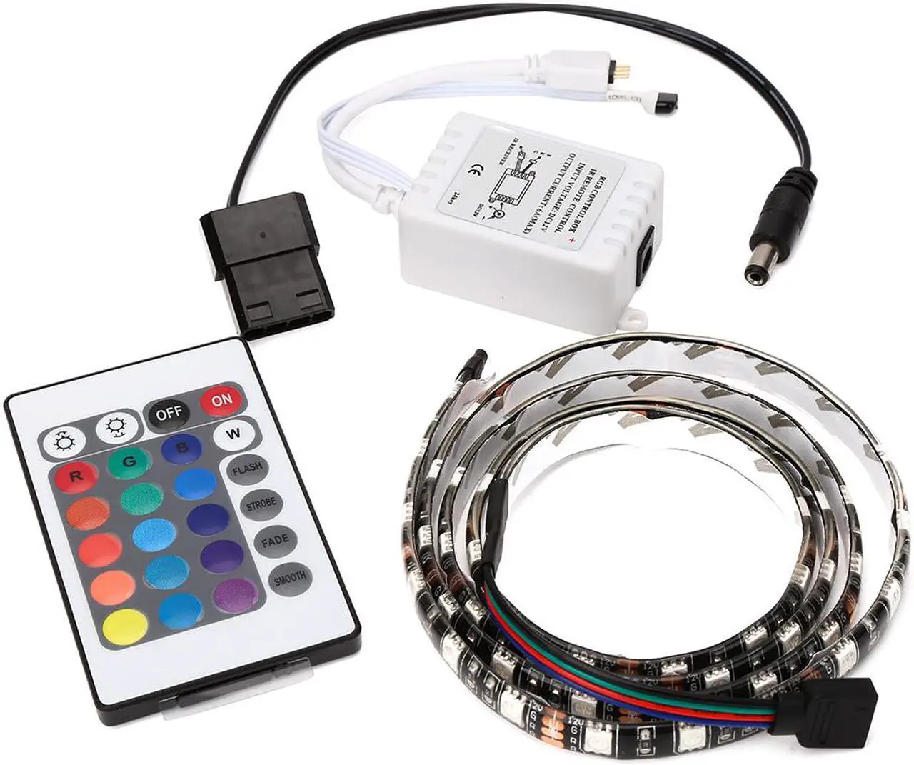 Main image of 2M 120 5050 LED RGB Color Light Strip Lamp Computer Chassis Décor Remote Control