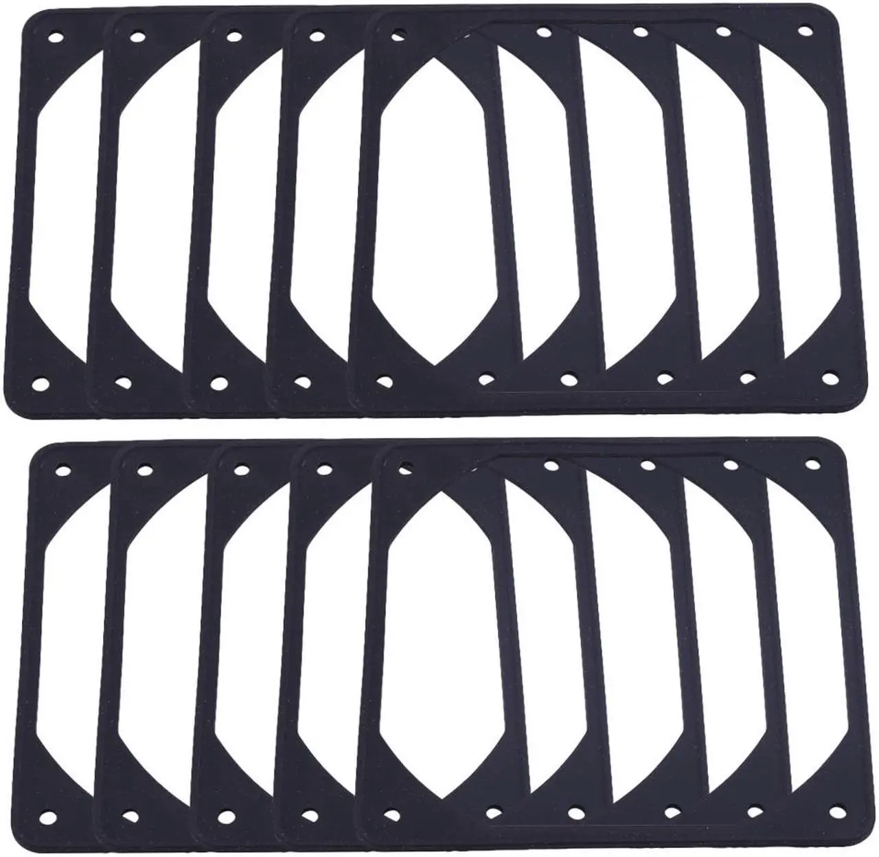 Main image of 10pcs 120mm Anti-Vibration Silicone Computer Case DC/AC Fan Gasket Pad Black
