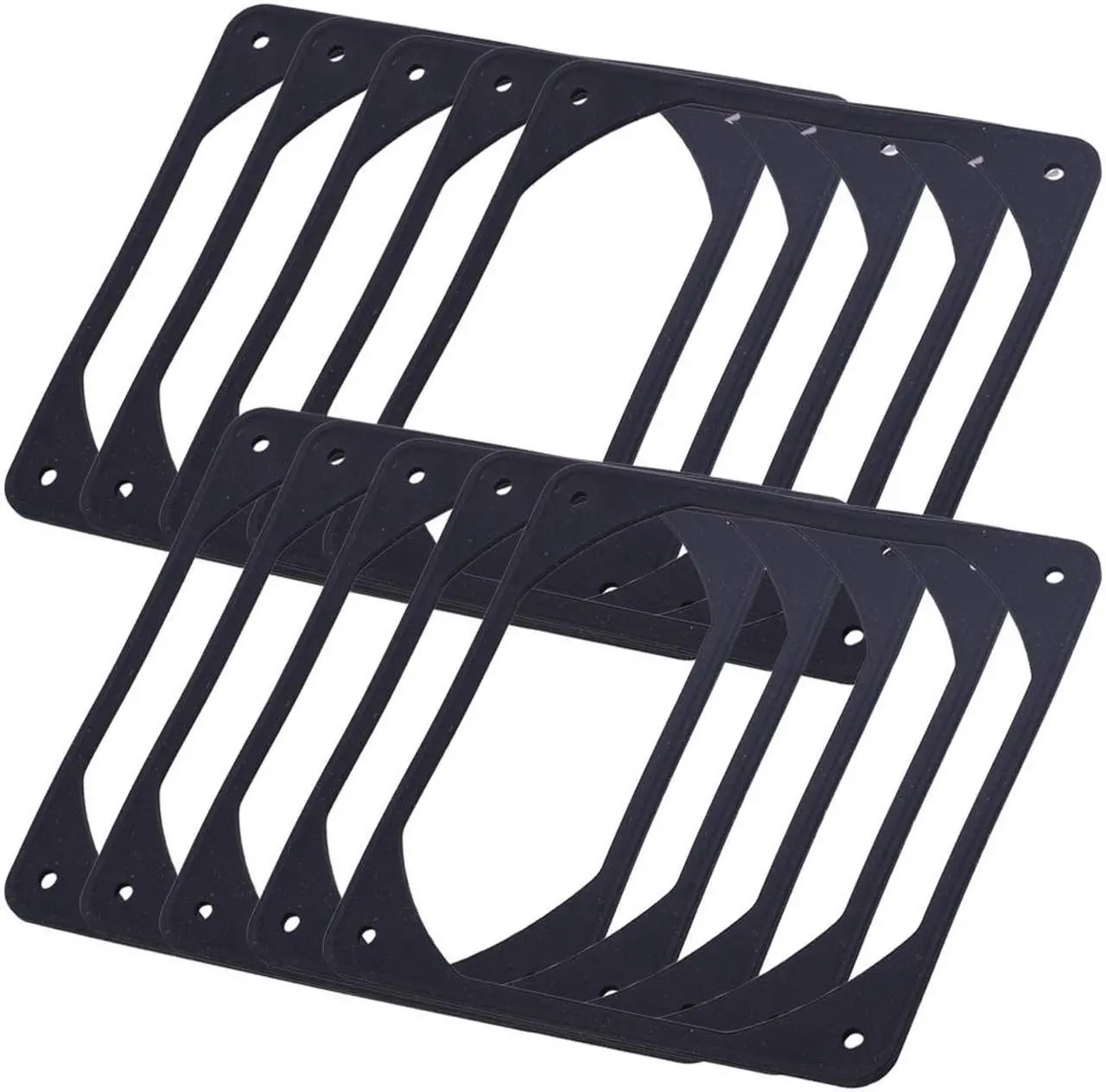 Alt view image 2 of 5 - 10pcs 120mm Anti-Vibration Silicone Computer Case DC/AC Fan Gasket Pad Black