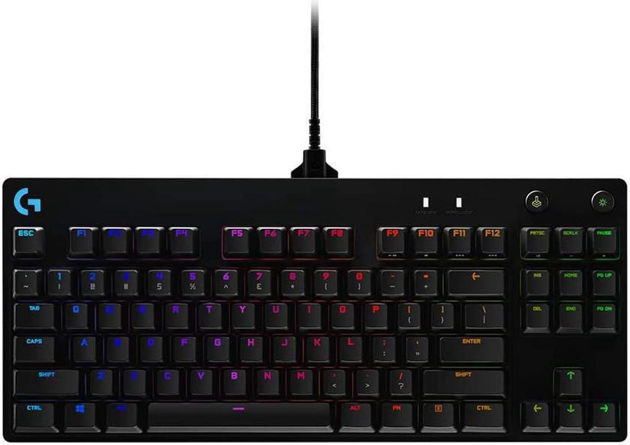 Logitech G PRO Mechanical Gaming Keyboard, Ultra Portable Tenkeyless Design, Detachable Micro USB Cable, 16.8 Million Color LIGHTSYNC RGB Backlit Keys