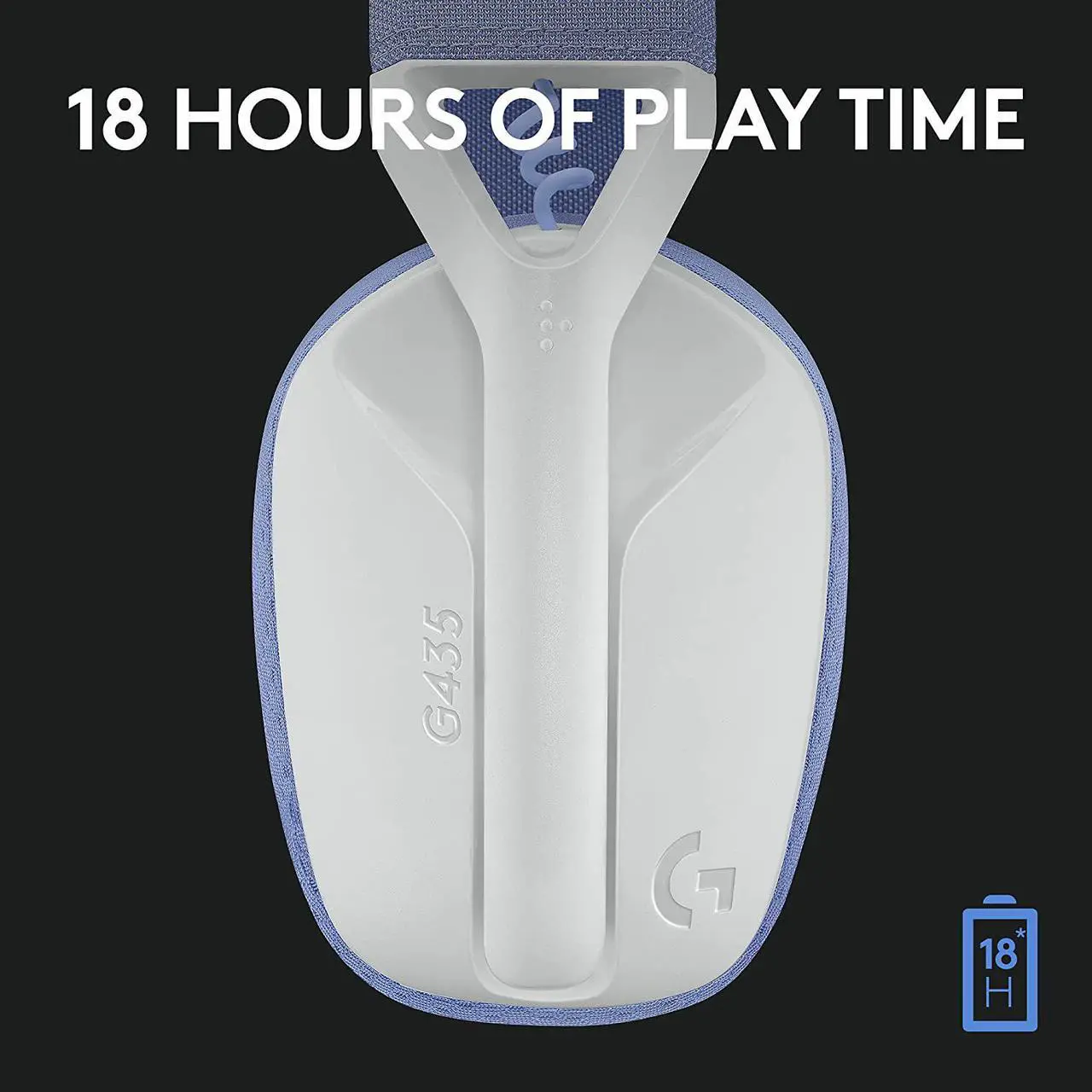 Alt view image 6 of 7 - Logitech G435 Lightspeed and Bluetooth Wireless Gaming Headset - Lightweight Over-Ear Headphones, Built-in mics, 18h Battery, Compatible with Dolby Atmos, PC, PS4, PS5, Mobile - White