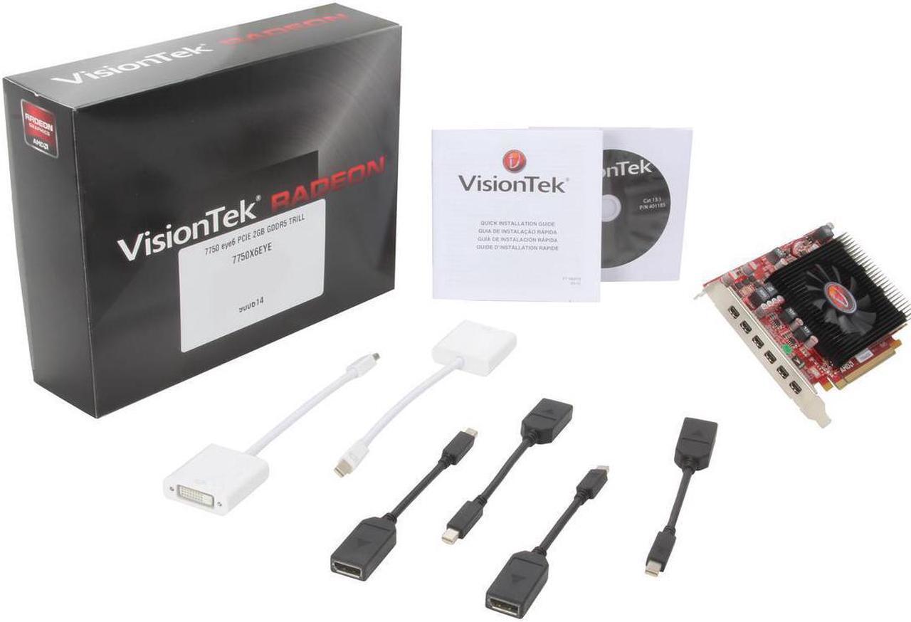 Alt view image 6 of 6 - Visiontek Radeon HD 7750 2GB 900614 GDDR5 6M (6 x Mini DP) Video Graphics Card