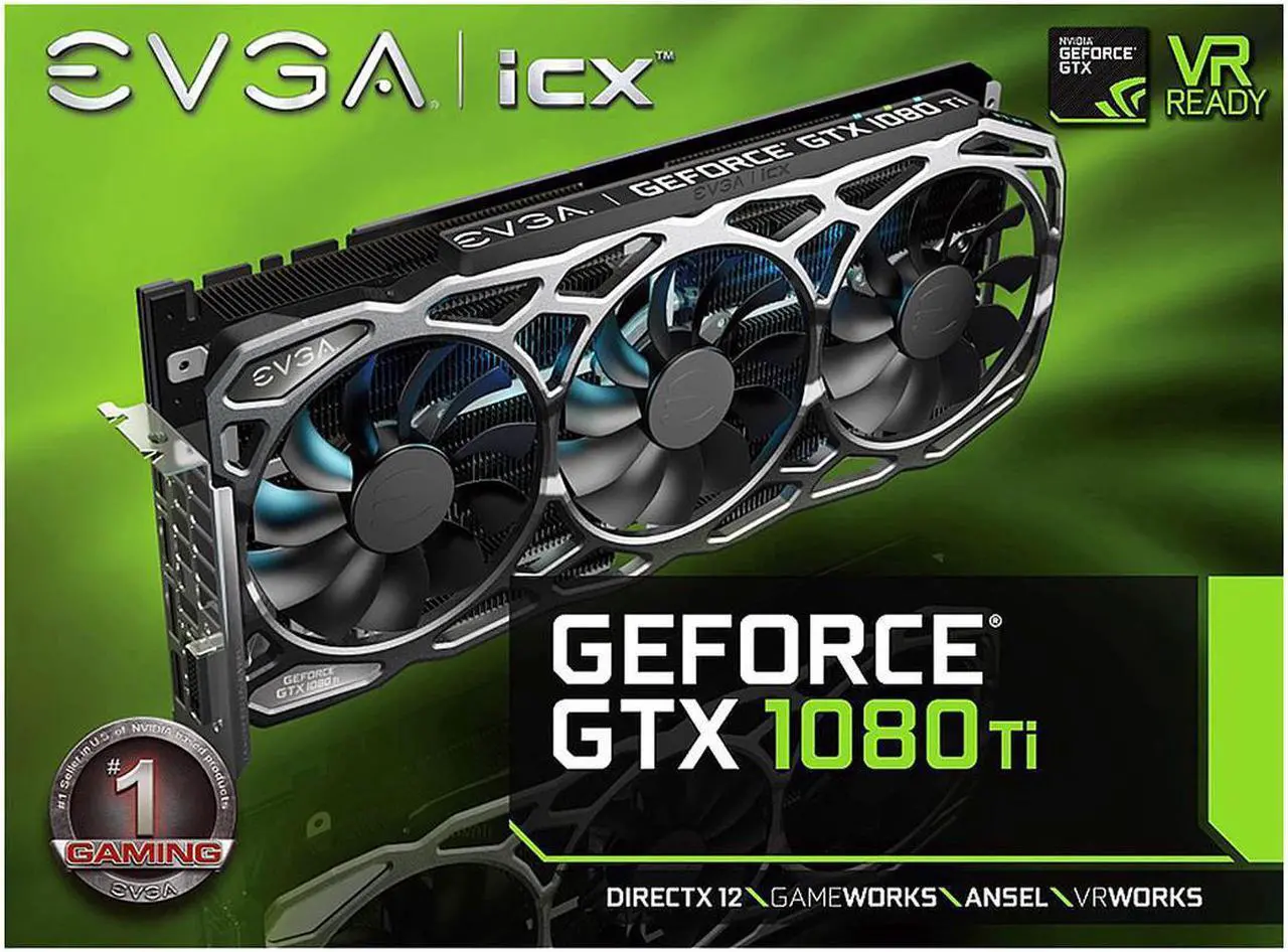 Alt view image 7 of 7 - EVGA GeForce GTX 1080 Ti FTW3 GAMING, 11G-P4-6696-KR 11GB, GDDR5X, iCX Technology - 9 Thermal Sensors & RGB LED G/P/M Video Graphics Card
