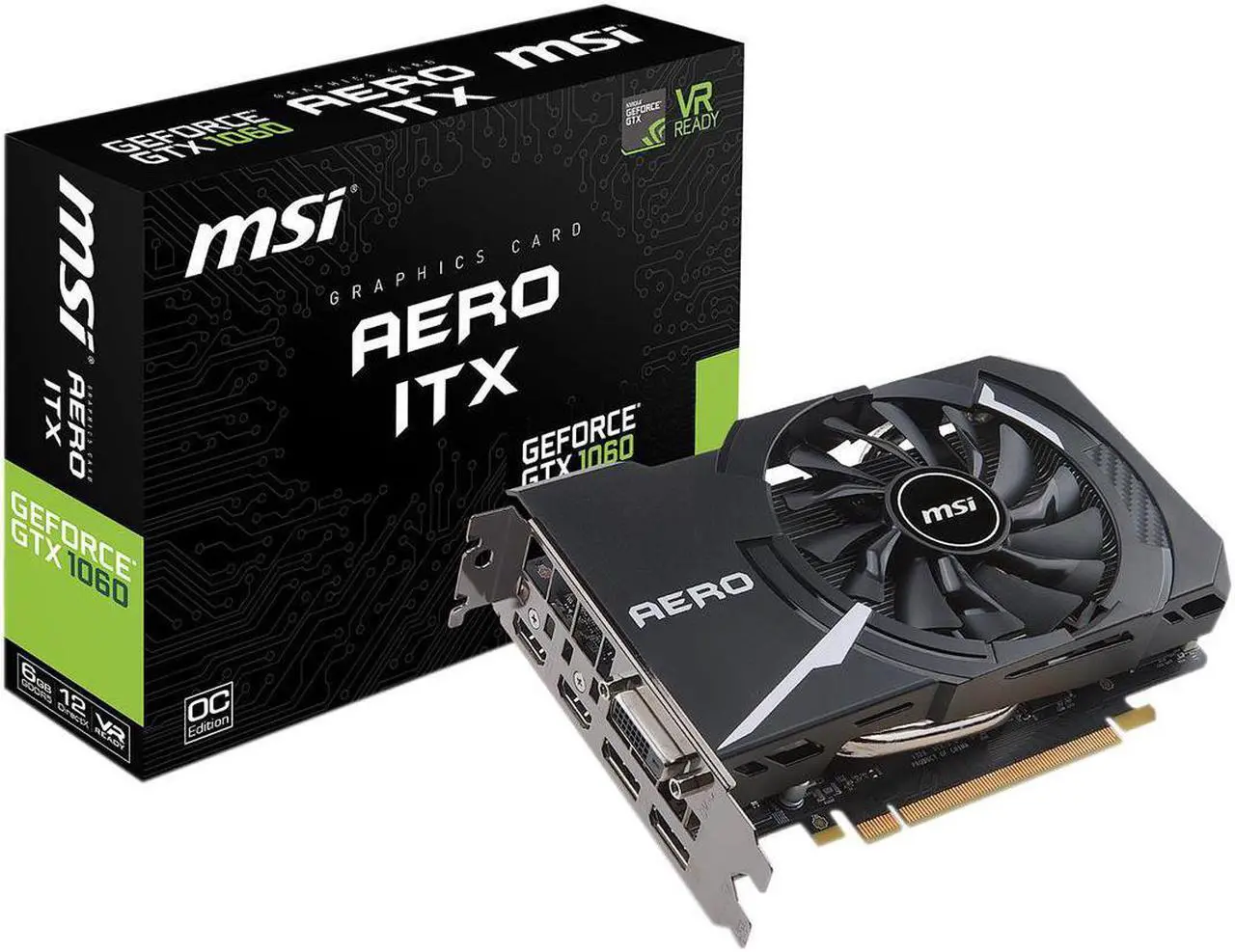 Alt view image 4 of 4 - MSI GeForce GTX 1060 DirectX 12 GTX 1060 AERO ITX 6G OC 6GB 192-Bit GDDR5 PCI Express 3.0 x16 HDCP Ready Video Card
