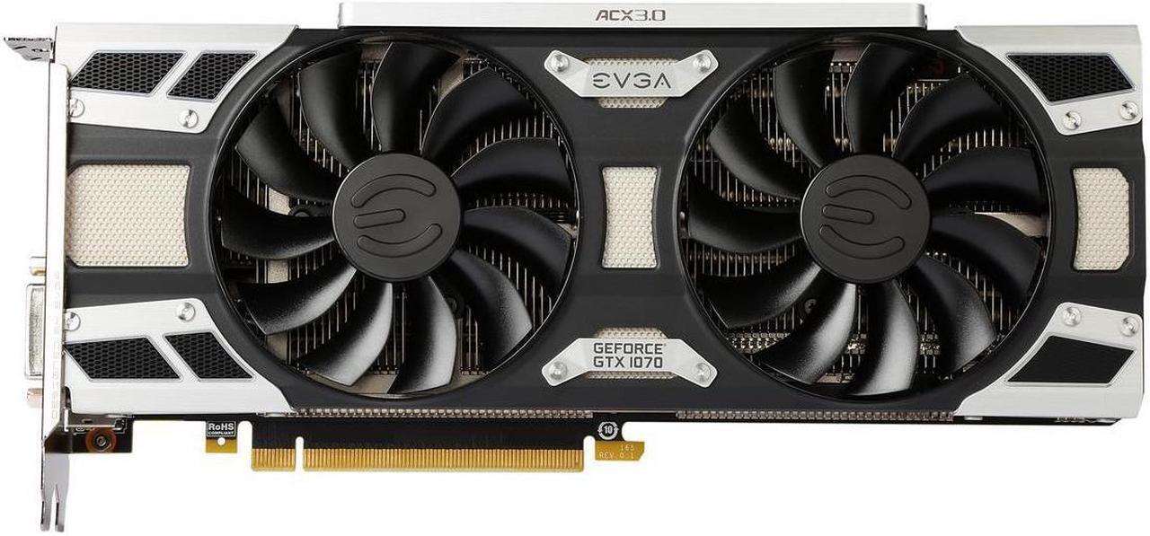 Main image of EVGA GeForce GTX 1070 GAMING ACX 3.0, 8GB GDDR5, LED, DX12 OSD Support (PXOC) Graphics Card 08G-P4-6171-KR