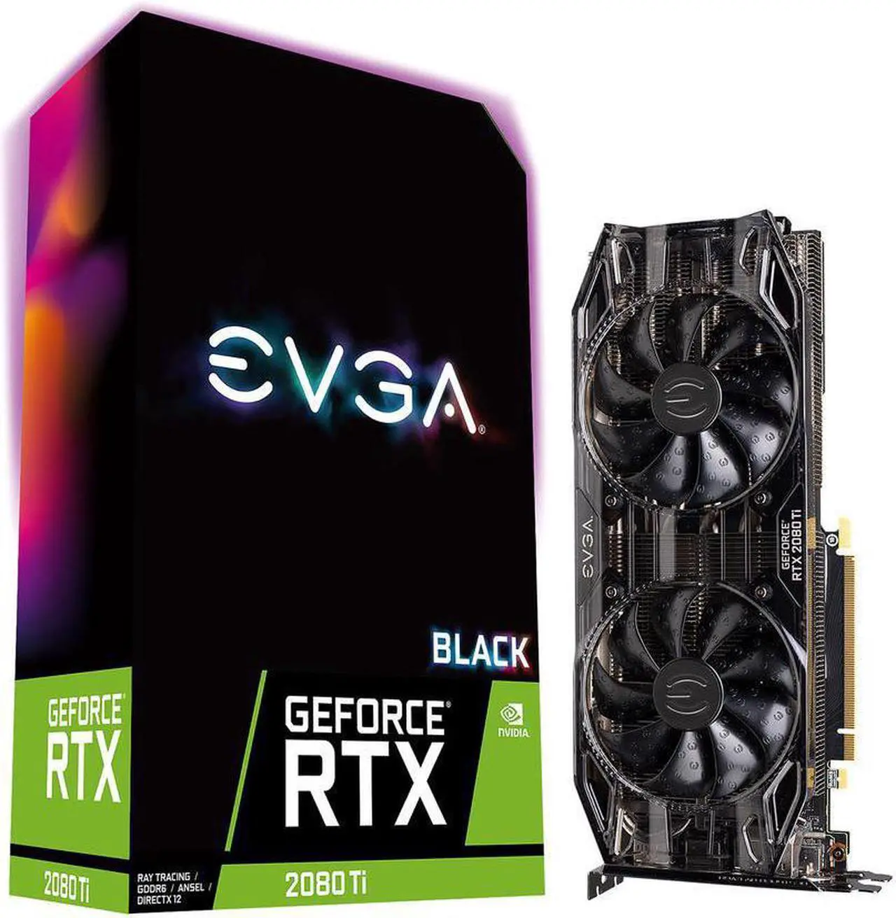 Alt view image 6 of 6 - EVGA GeForce RTX 2080 Ti Black Edition Gaming, 11GB GDDR6, Dual HDB Fans & RGB LED Graphics Card 11G-P4-2281-KR