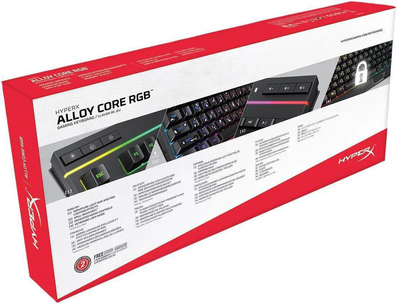 Alt view image 4 of 4 - HyperX Alloy Core RGB Membrane Gaming Keyboard HX-KB5ME2-US