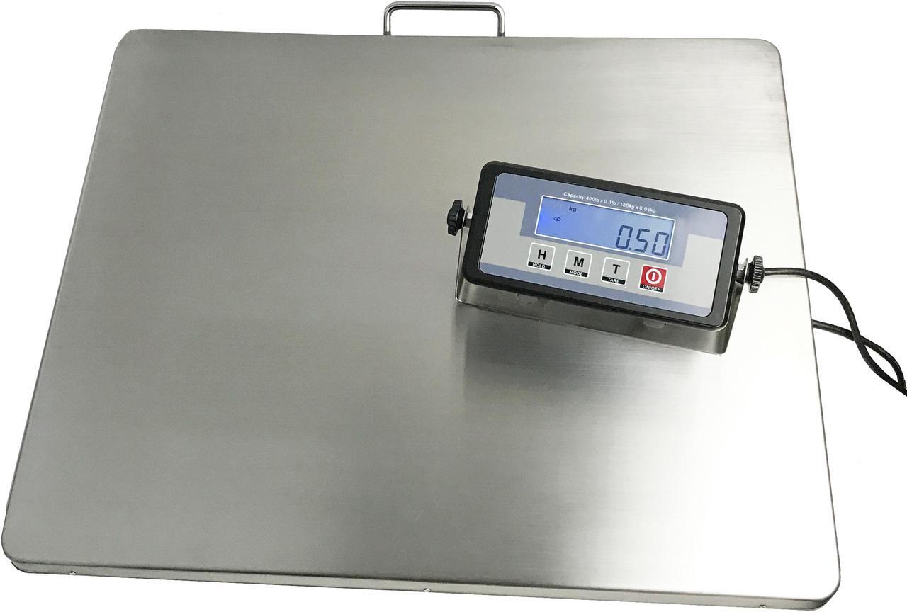 Main image of Extra Large Platform 22" x 18" Stainless Steel 400lb Heavy Duty Digital Postal Shipping Scale, Powered by Batteries or AC Adapter, Great for Floor Bench Office Weight Weighing