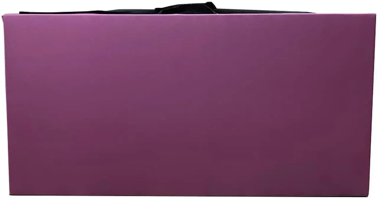 Alt view image 3 of 7 - Angel 4-Panel PU Leather Folding Gym Mat with Handle for Fitness Exercise Aerobics Tumbling Stretching Yoga Cheerleading Martial Arts