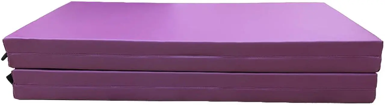 Alt view image 7 of 7 - Angel 4-Panel PU Leather Folding Gym Mat with Handle for Fitness Exercise Aerobics Tumbling Stretching Yoga Cheerleading Martial Arts