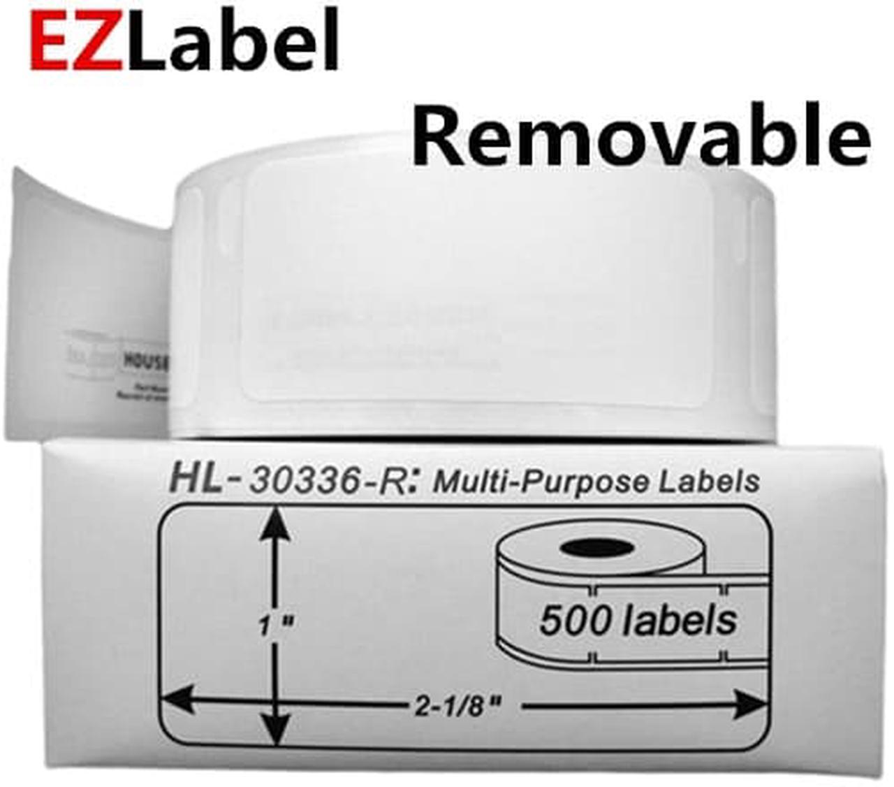 DYMO 30336 Removable Multi-Purpose Labels, 1- by 2 1/8-inch, Roll of 500 labels, compatible