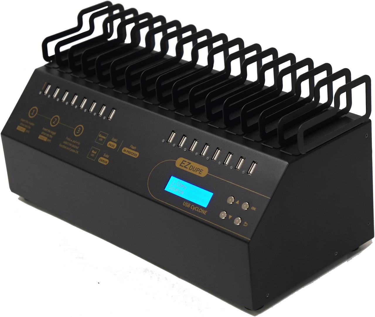 Alt view image 4 of 4 - EZ Dupe 1 to 15 USB Duplicator - Multiple Flash Memory Storage Copier & External Hard Drive Clone with Sanitizer (DOD Compliant) System - 45mb per Second (USB Cyclone)