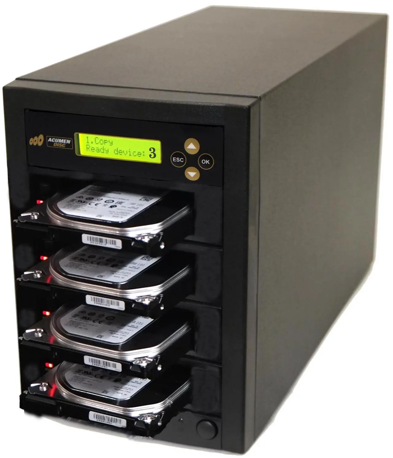 Main image of Acumen Disc 1 to 3 Hard Drive Duplicator - 18GB/Min - Standalone Copier and DoD Compliant Sanitizer/Eraser for Multiple SATA 3.5 HDD Disk & 2.5 SSD Solid State Drives 300MB/Sec (H03-SATA2)