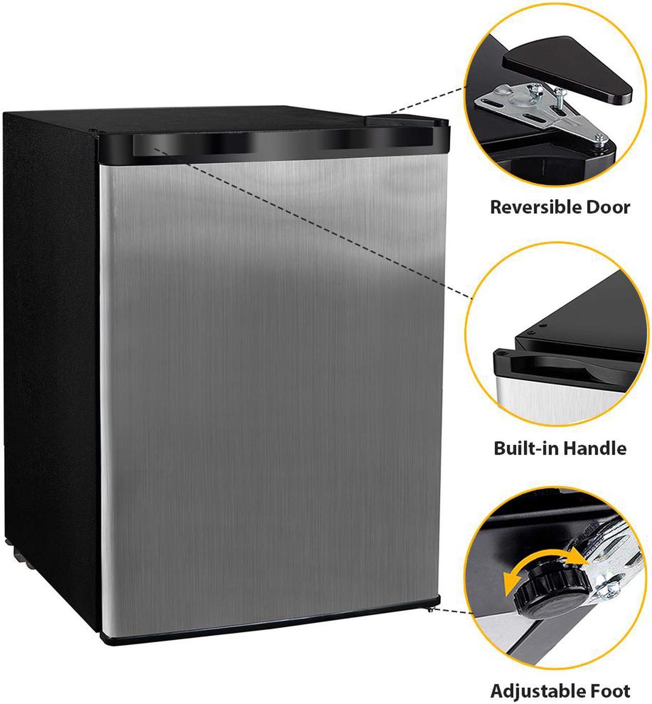 Stainless Steel Front 1.1 cu.ft. Compact Upright Mini Freezer with Adjustable Temperature Control, for Home Office Apartment…