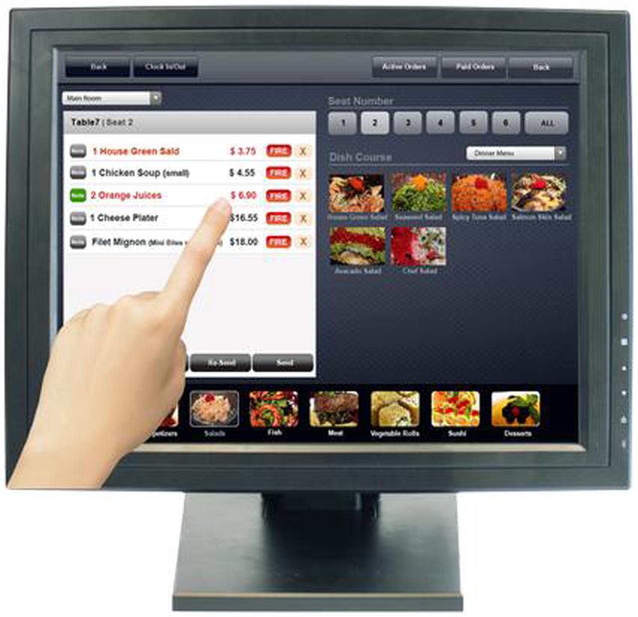 Angel POS 15" Touch Screen POS TFT LCD TouchScreen Monitor for Restaurant, Kiosk,