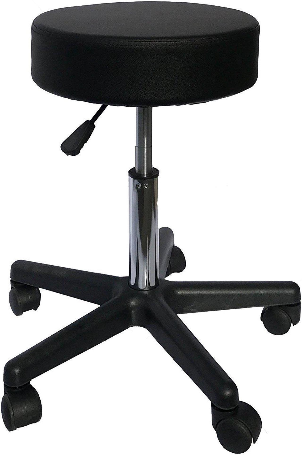 Deluxe Round Height Hydraulic Adjustable Rolling Stool, Great for Spa Facial Massage Tattoo Doctor Technician Office or Home use (Black)