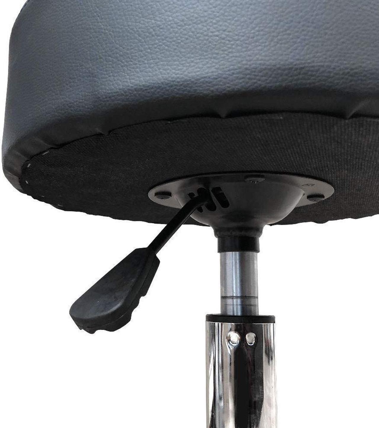 Alt view image 4 of 5 - Deluxe Round Height Hydraulic Adjustable Rolling Stool,(Black with footrest)