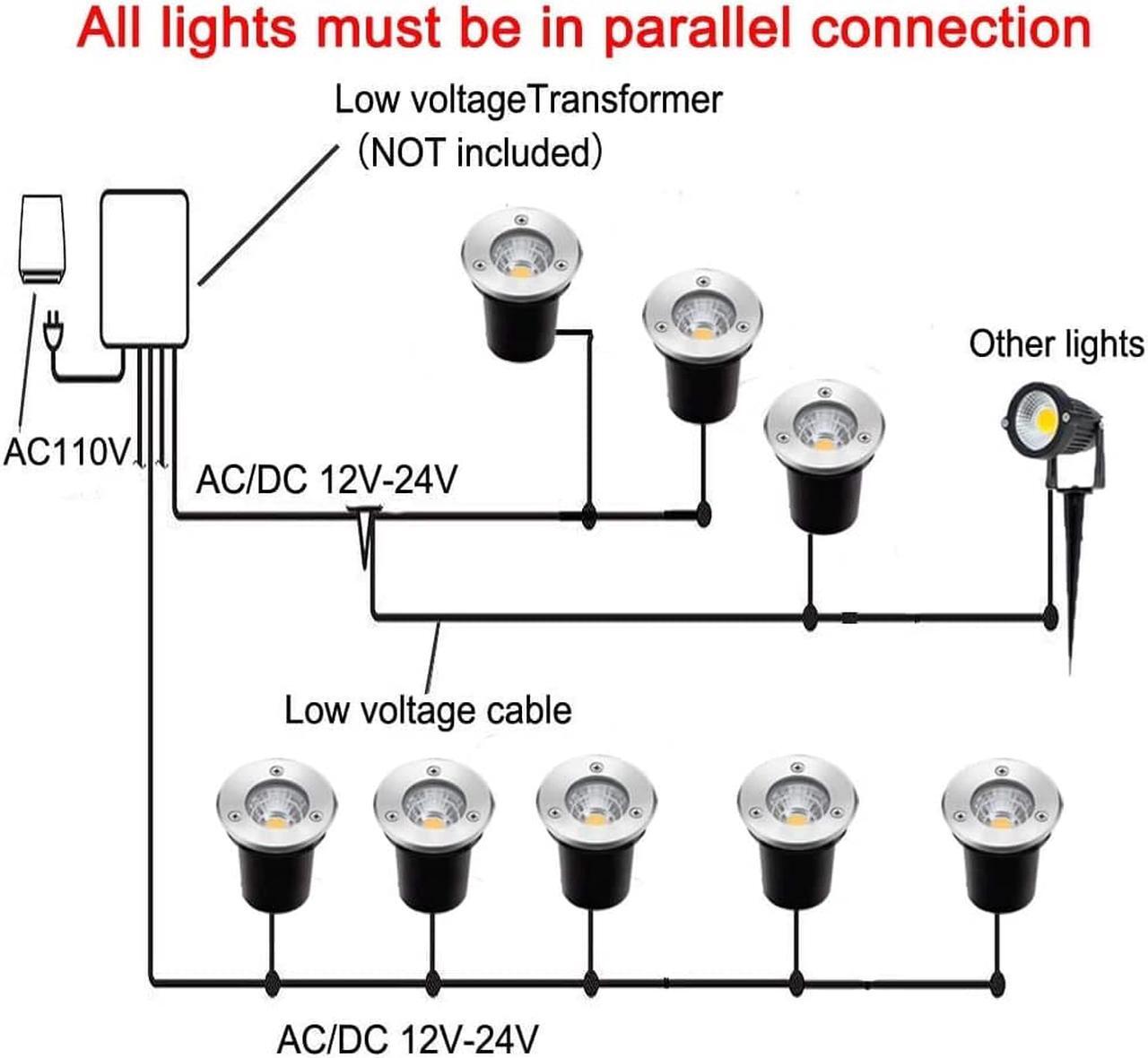 Alt view image 5 of 7 - Low Voltage Landscape Lights OmaiLighting Landscape Lighting LED Well Lights 3W 12V-24V Ground Lights IP67 Waterproof for Driveway Deck Step Garden Lights Outdoor Warm White (2 Pack)