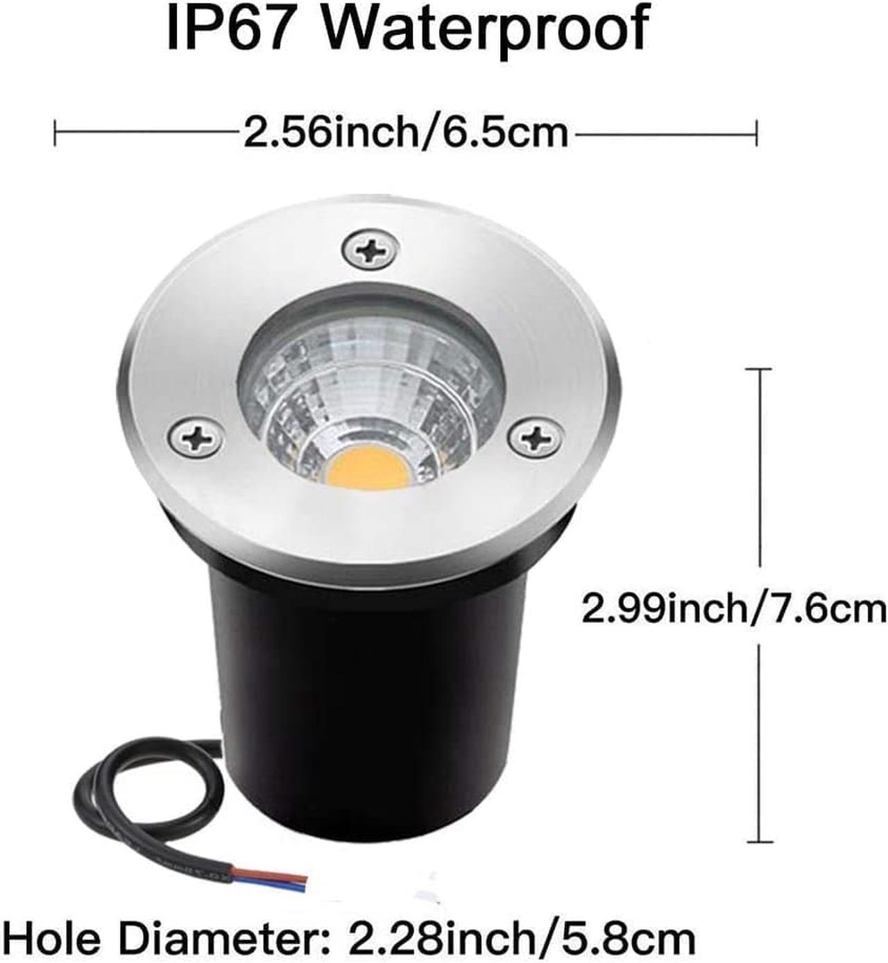 Alt view image 3 of 7 - Low Voltage Landscape Lights OmaiLighting Landscape Lighting LED Well Lights 3W 12V-24V Ground Lights IP67 Waterproof for Driveway Deck Step Garden Lights Outdoor Warm White (2 Pack)