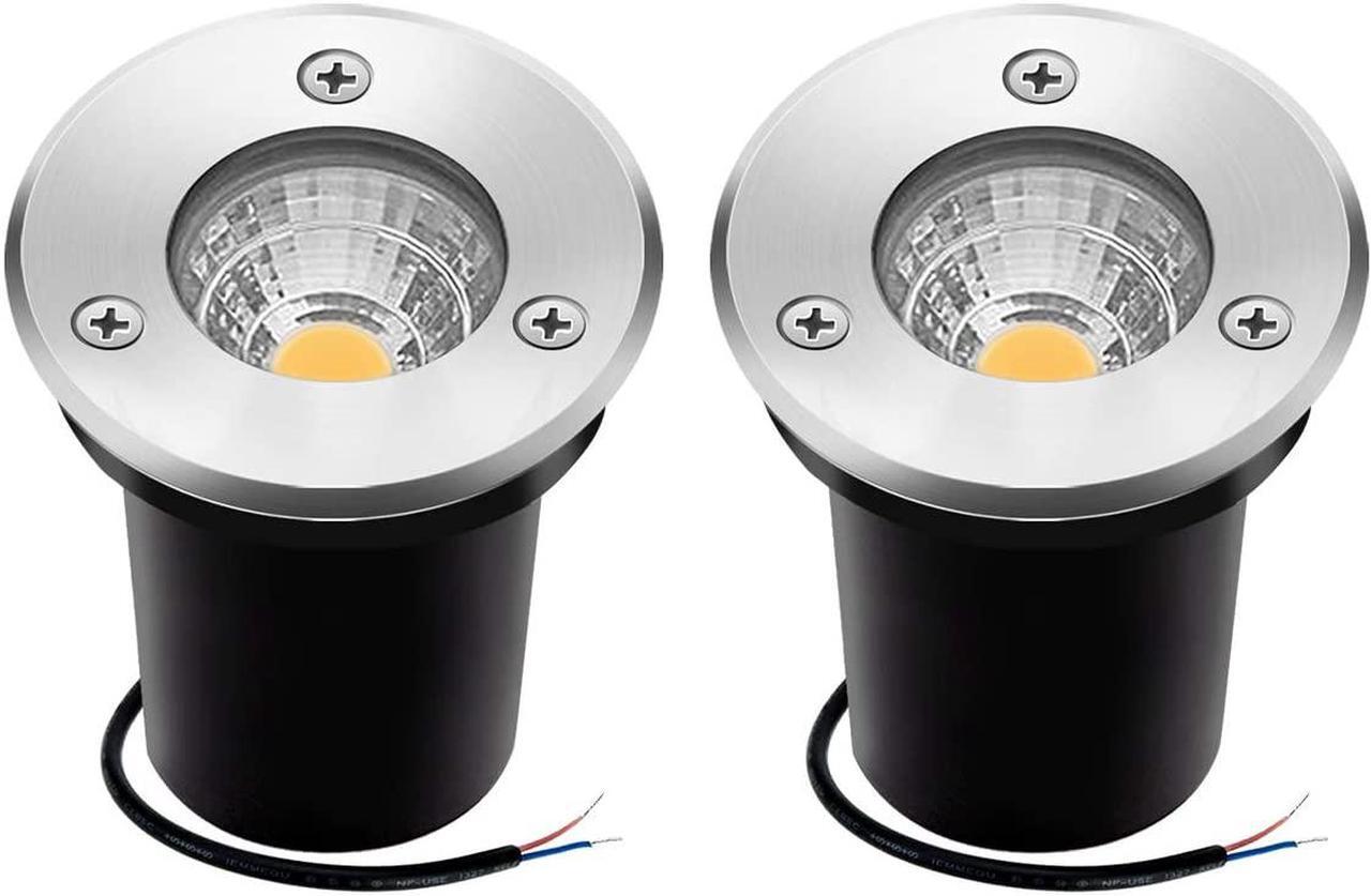 Main image of Low Voltage Landscape Lights OmaiLighting Landscape Lighting LED Well Lights 3W 12V-24V Ground Lights IP67 Waterproof for Driveway Deck Step Garden Lights Outdoor Warm White (2 Pack)