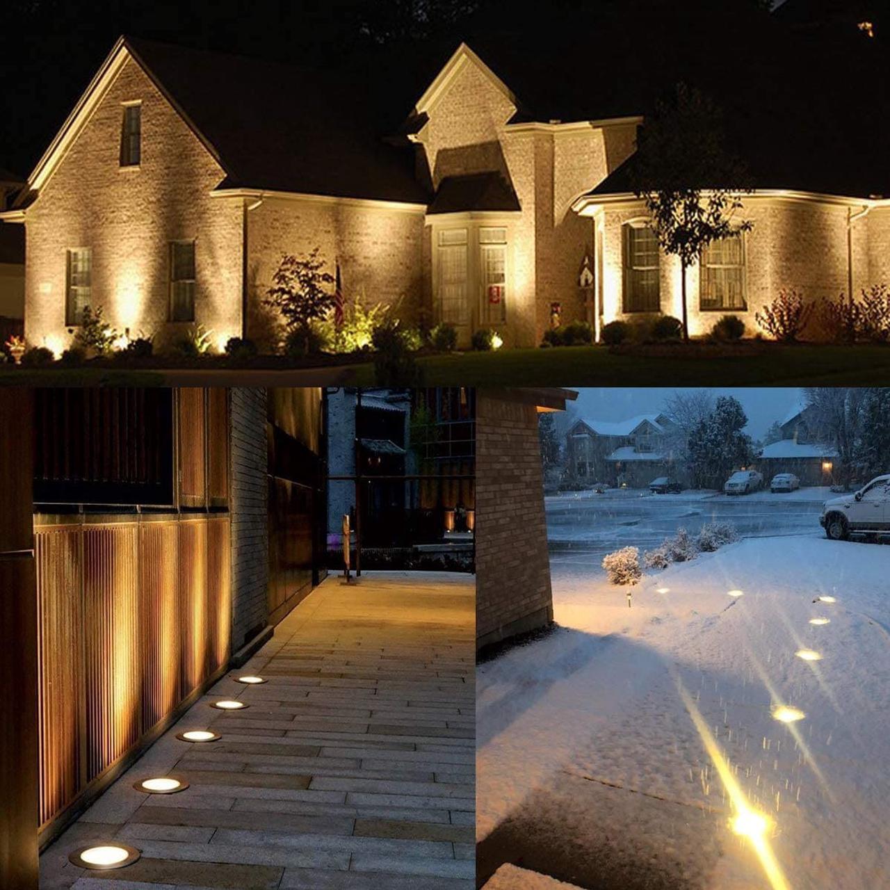 Alt view image 7 of 7 - Low Voltage Landscape Lights OmaiLighting Landscape Lighting LED Well Lights 3W 12V-24V Ground Lights IP67 Waterproof for Driveway Deck Step Garden Lights Outdoor Warm White (2 Pack)