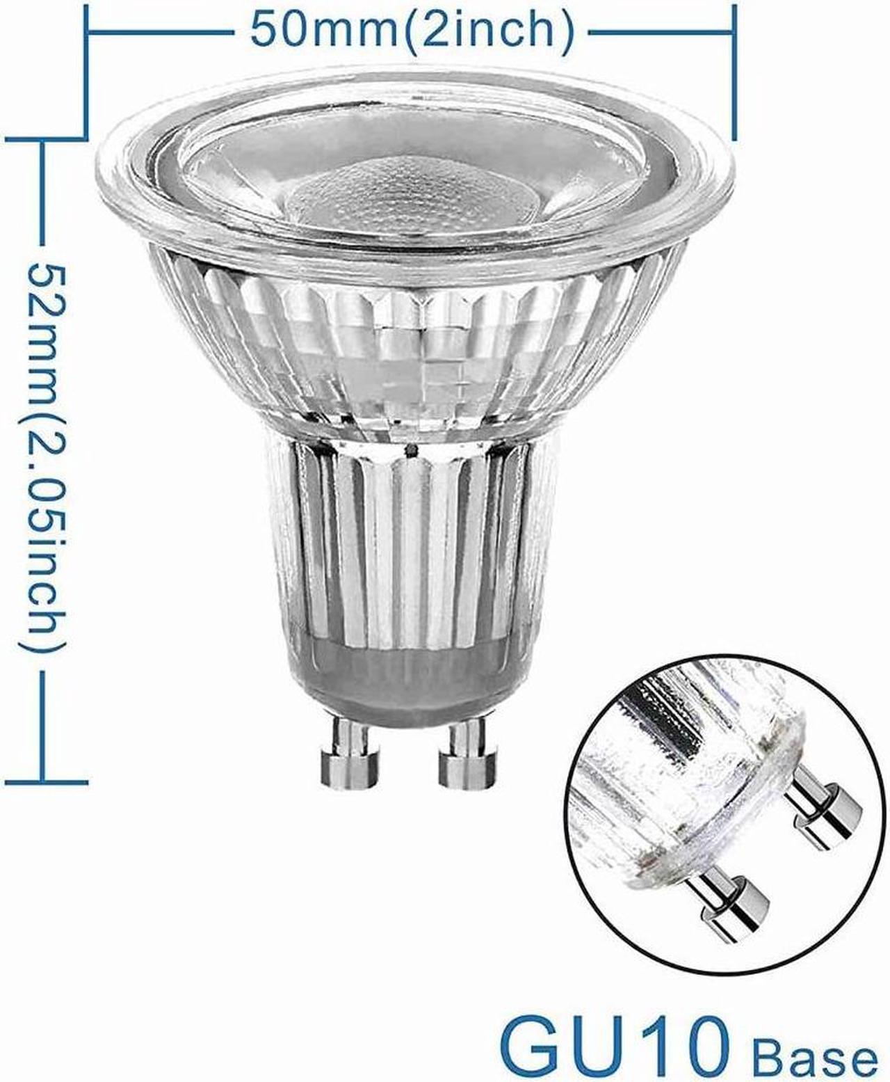 Alt view image 5 of 7 - 6-Pack GU10 led bulbs dimmable 6000k 50W Halogen Bulb Equivalent Daylight White 450 Lumen 38 Degree Beam Angle MR16 Glass Track Light Spotlight Bulbs, AC 110V