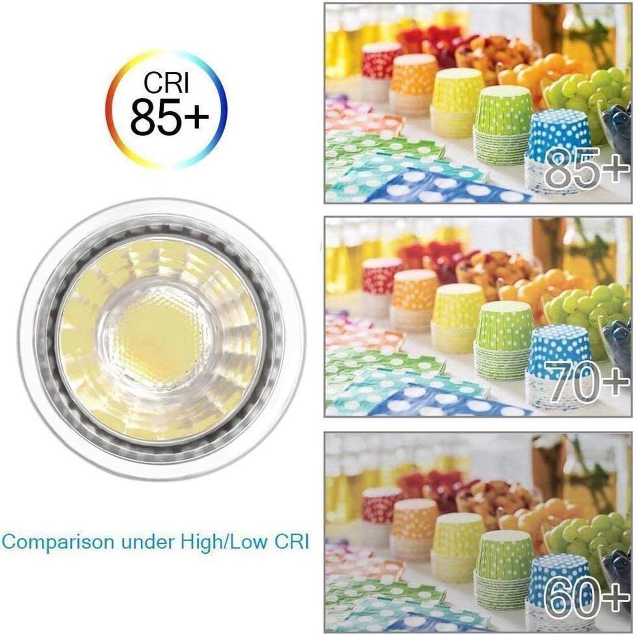 Alt view image 4 of 7 - 6-Pack GU10 led bulbs dimmable 6000k 50W Halogen Bulb Equivalent Daylight White 450 Lumen 38 Degree Beam Angle MR16 Glass Track Light Spotlight Bulbs, AC 110V