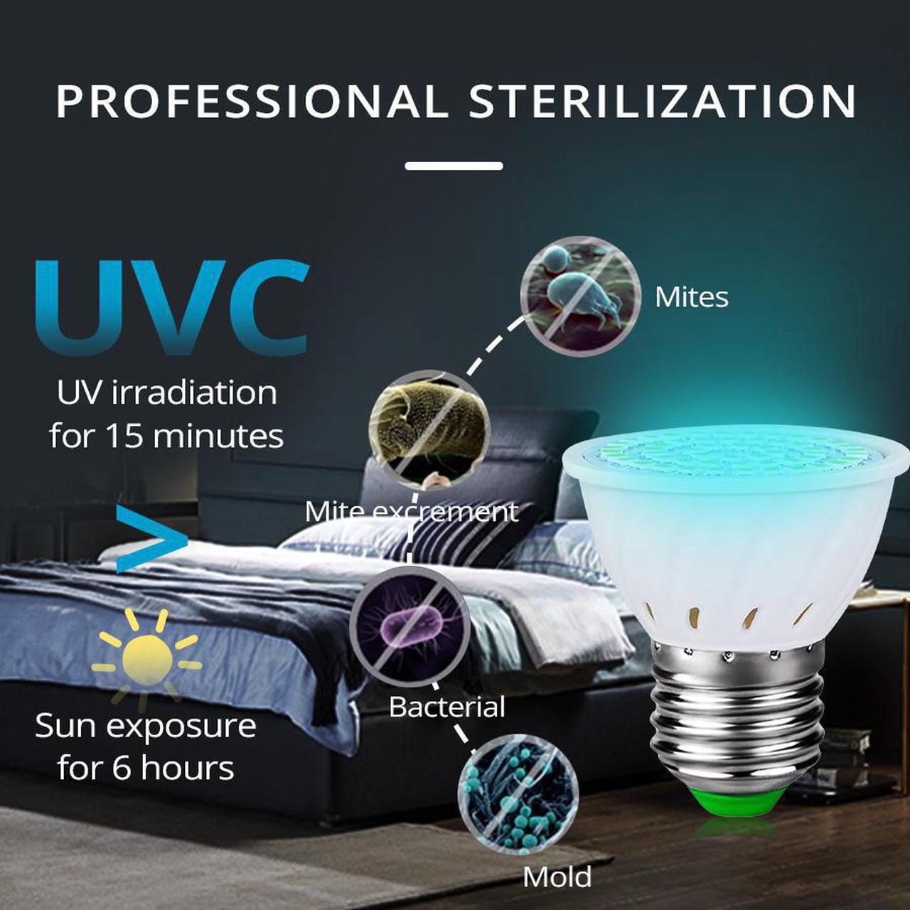 Alt view image 3 of 7 - UVC germicidal lamp disinfection LED bulbs virus-killing cross-border explosion lamps E27 110V