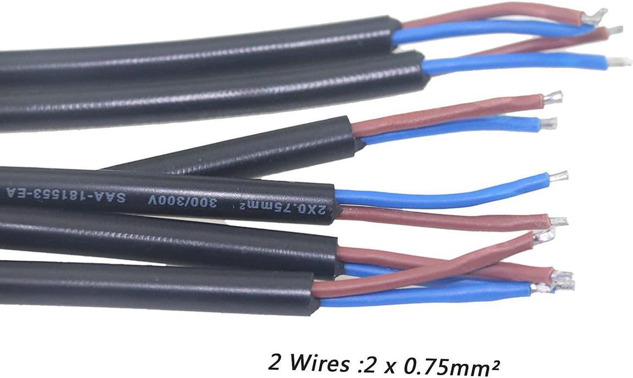 Alt view image 6 of 7 - 5 Pairs 2pin Waterproof Electrical Connector IP65 Male Female Connectors with 18AWG 0.75m² Extension Cable for Car Truck Boat Indoor/Outdoor LED Pixel Strip String Light