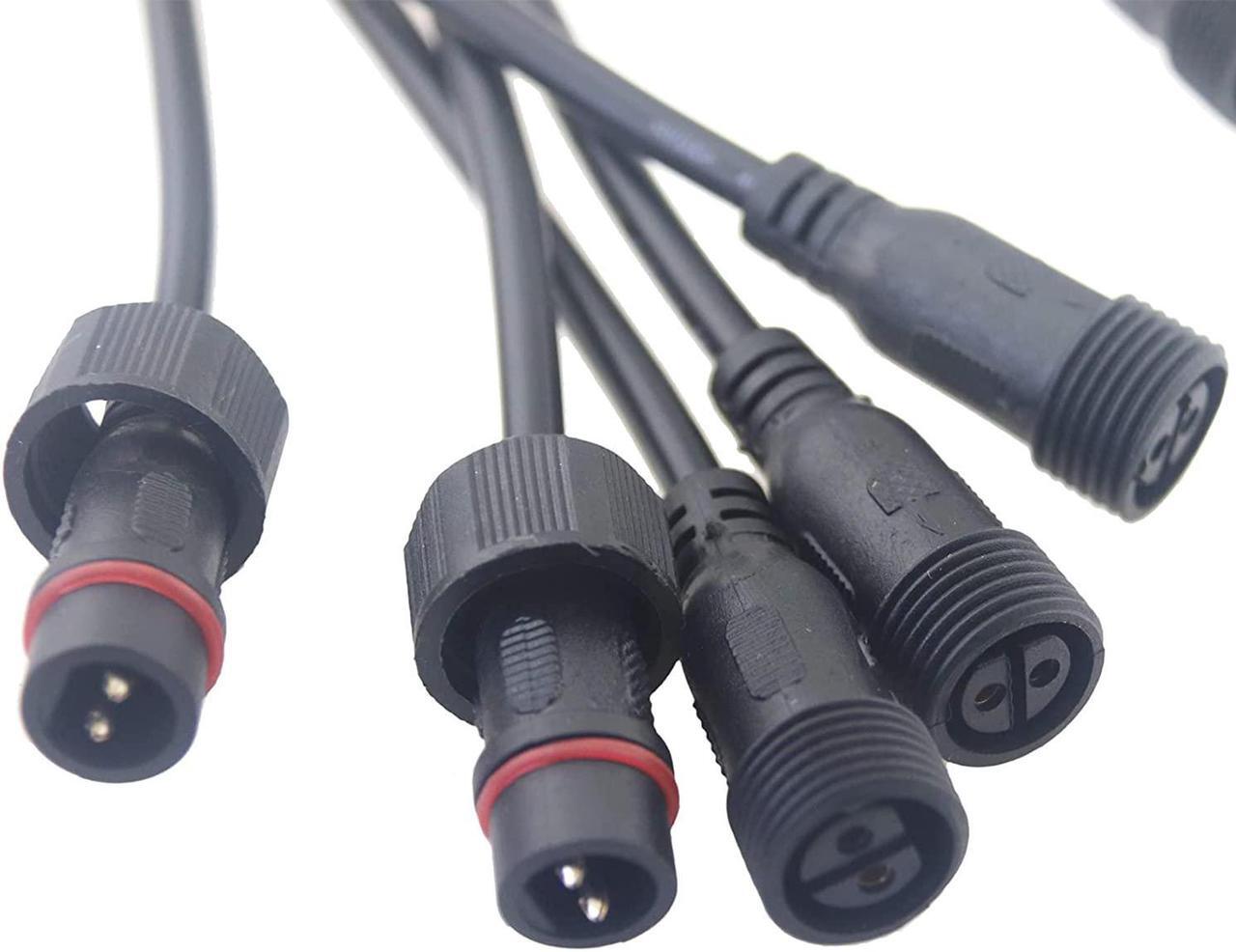 Alt view image 4 of 7 - 5 Pairs 2pin Waterproof Electrical Connector IP65 Male Female Connectors with 18AWG 0.75m² Extension Cable for Car Truck Boat Indoor/Outdoor LED Pixel Strip String Light