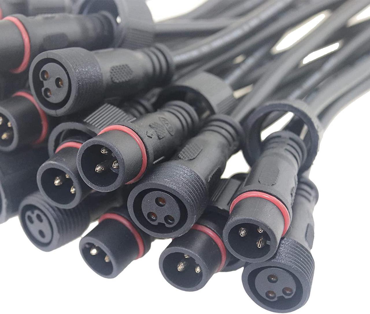 Alt view image 6 of 7 - 5 Pairs 3Pin Waterproof Electrical Connector IP65 Male Female Connectors with 18AWG 0.75m² Extension Cable for Car Truck Boat Indoor/Outdoor LED Pixel Strip String Light