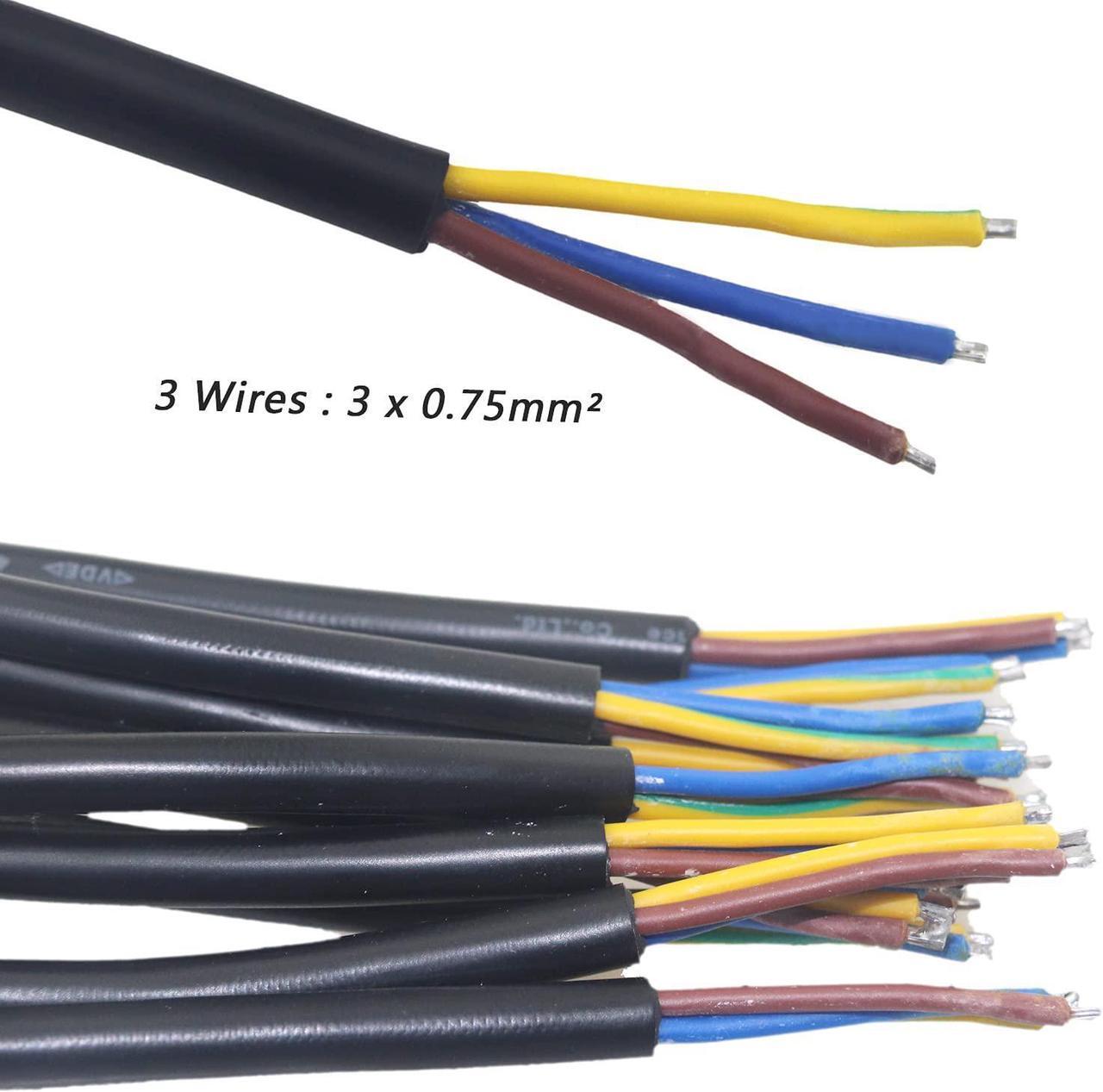 Alt view image 4 of 7 - 5 Pairs 3Pin Waterproof Electrical Connector IP65 Male Female Connectors with 18AWG 0.75m² Extension Cable for Car Truck Boat Indoor/Outdoor LED Pixel Strip String Light