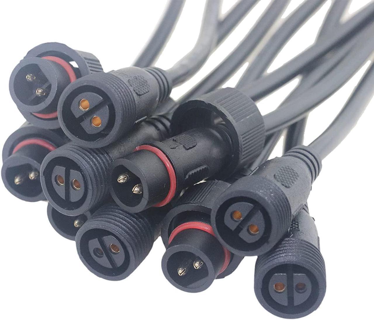Alt view image 5 of 7 - 5 Pairs 2pin Waterproof Electrical Connector IP65 Male Female Connectors with 18AWG 0.75m² Extension Cable for Car Truck Boat Indoor/Outdoor LED Pixel Strip String Light