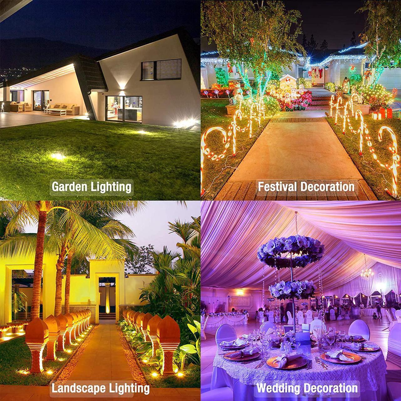 Alt view image 6 of 7 - LED Flood Lights RGB Color Changing Outdoor 200W Equivalent,25W Bluetooth Smart Floodlights RGBW APP Control, IP66 Waterproof,16 Million Colors 20 Modes for Landscape Garden Stage Lighting(2 Pack)