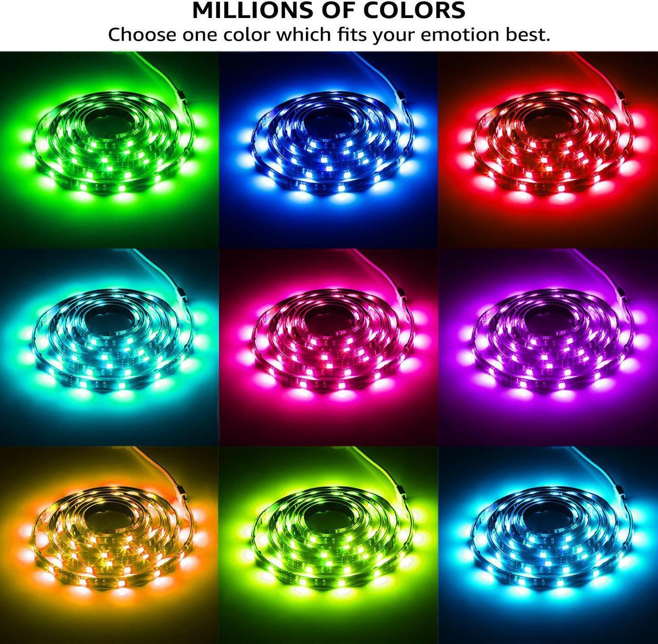 Alt view image 3 of 7 - LED Smart TV Backlight Kit Multi-Color, Work with Alexa, App Control, 4pcs of Waterproof Strip Lights, Flexible Strips for Home Theater, Monitor, Screen