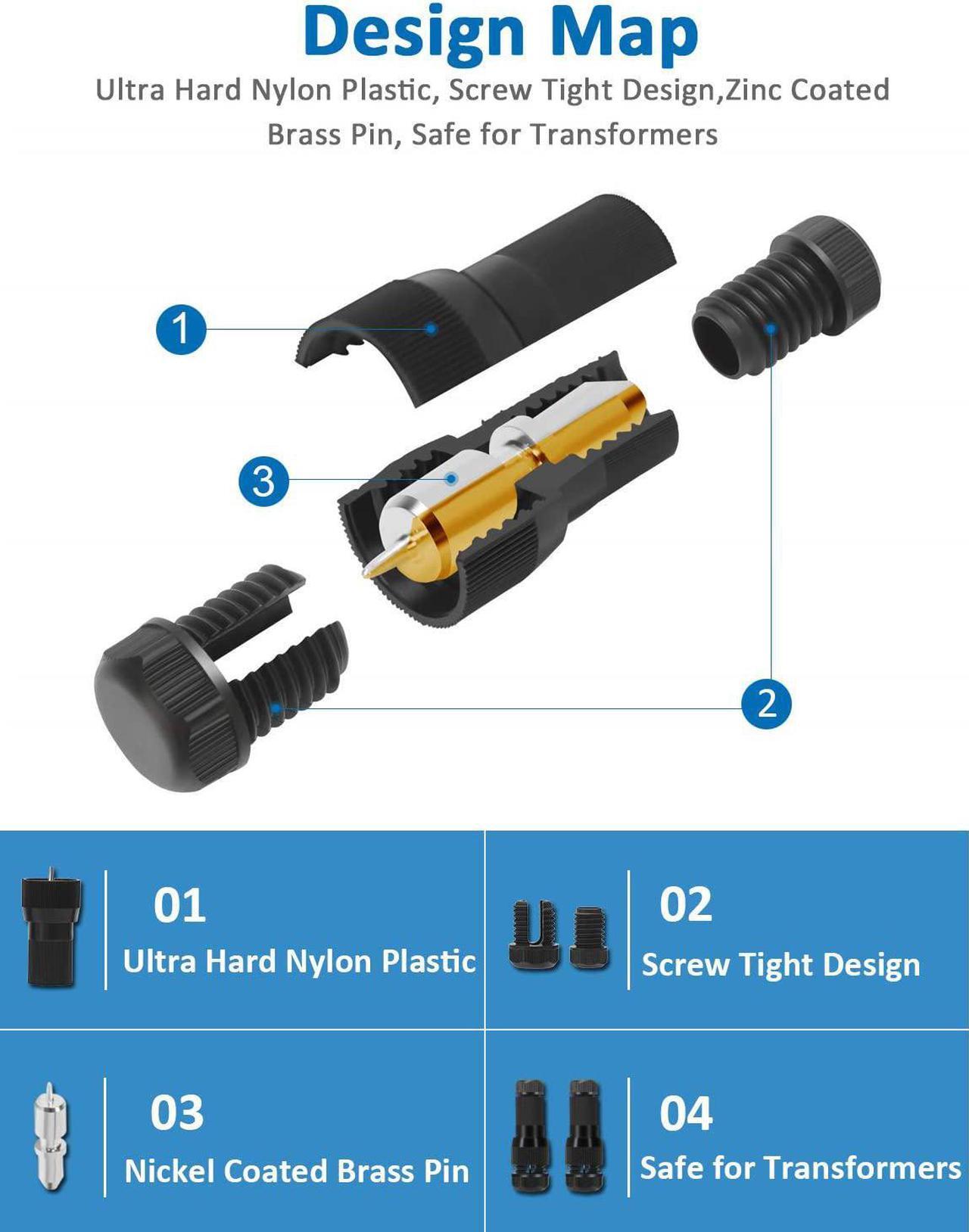 Alt view image 3 of 6 - OmaiLighting Low Voltage Fastlock Landscape Lighting Wire Connector Outdoor 12-14 Gauge Cable Connectors for Landscape Path Lights Work with Malibu Paradise Moonrays and More (16 Pack)