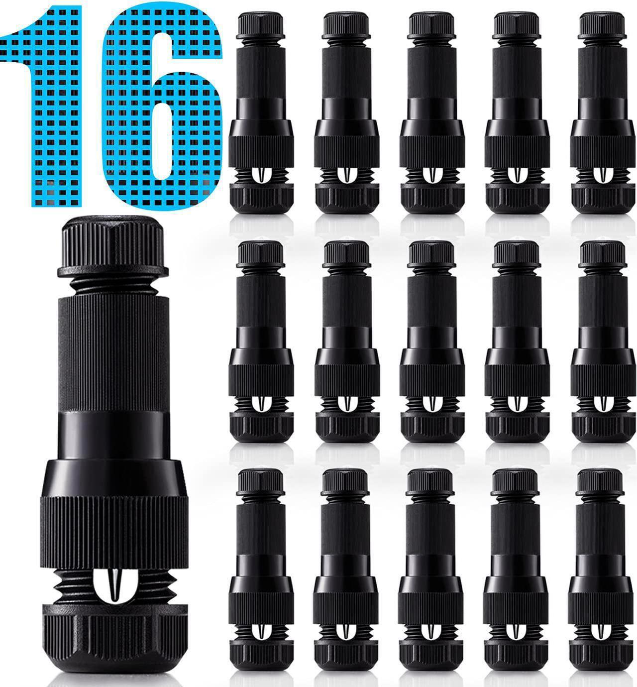 Main image of OmaiLighting Low Voltage Fastlock Landscape Lighting Wire Connector Outdoor 12-14 Gauge Cable Connectors for Landscape Path Lights Work with Malibu Paradise Moonrays and More (16 Pack)