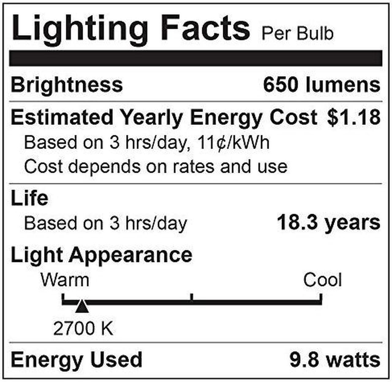 Alt view image 3 of 5 - 65 Watt Equivalent 6-pack LED BR30 Flood Light Bulbs, Non-Dimmable Daylight White (5000K) LBR301050KND6