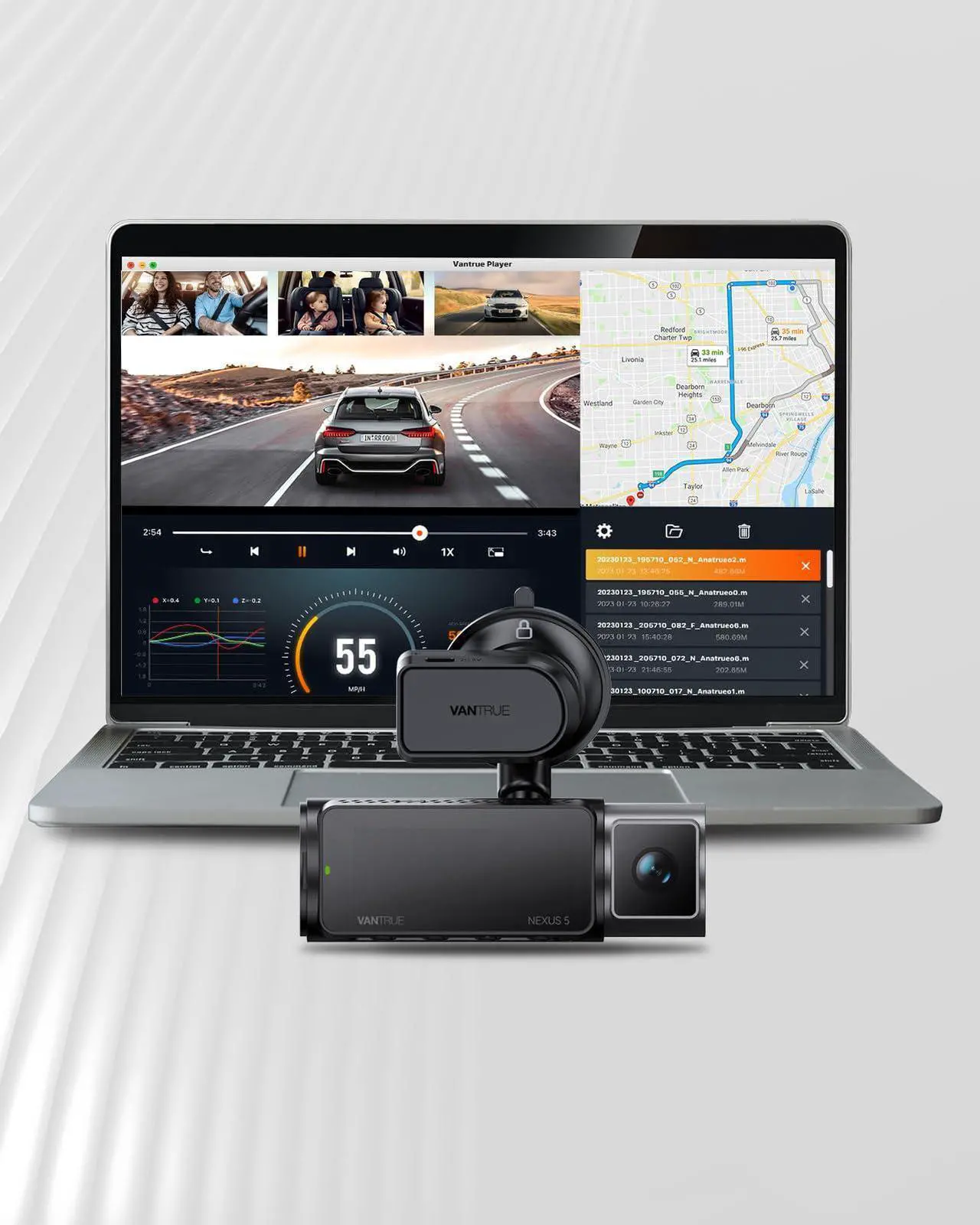 Alt view image 3 of 7 - VANTRUE N5, N4 Pro Dash Cam GPS Receiver Module Type C USB Port Car Suction Cup Mount for Windows and Mac