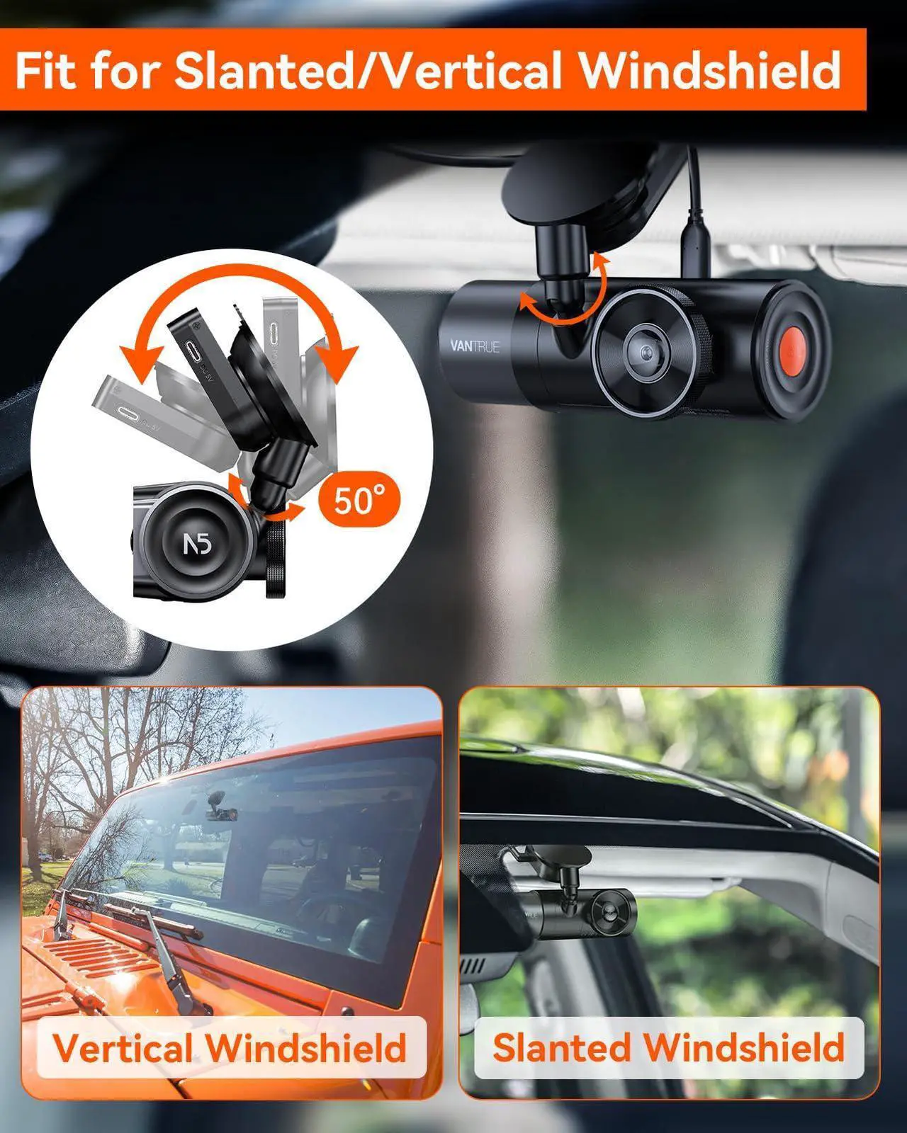 Alt view image 5 of 7 - VANTRUE N5, N4 Pro Dash Cam GPS Receiver Module Type C USB Port Car Suction Cup Mount for Windows and Mac