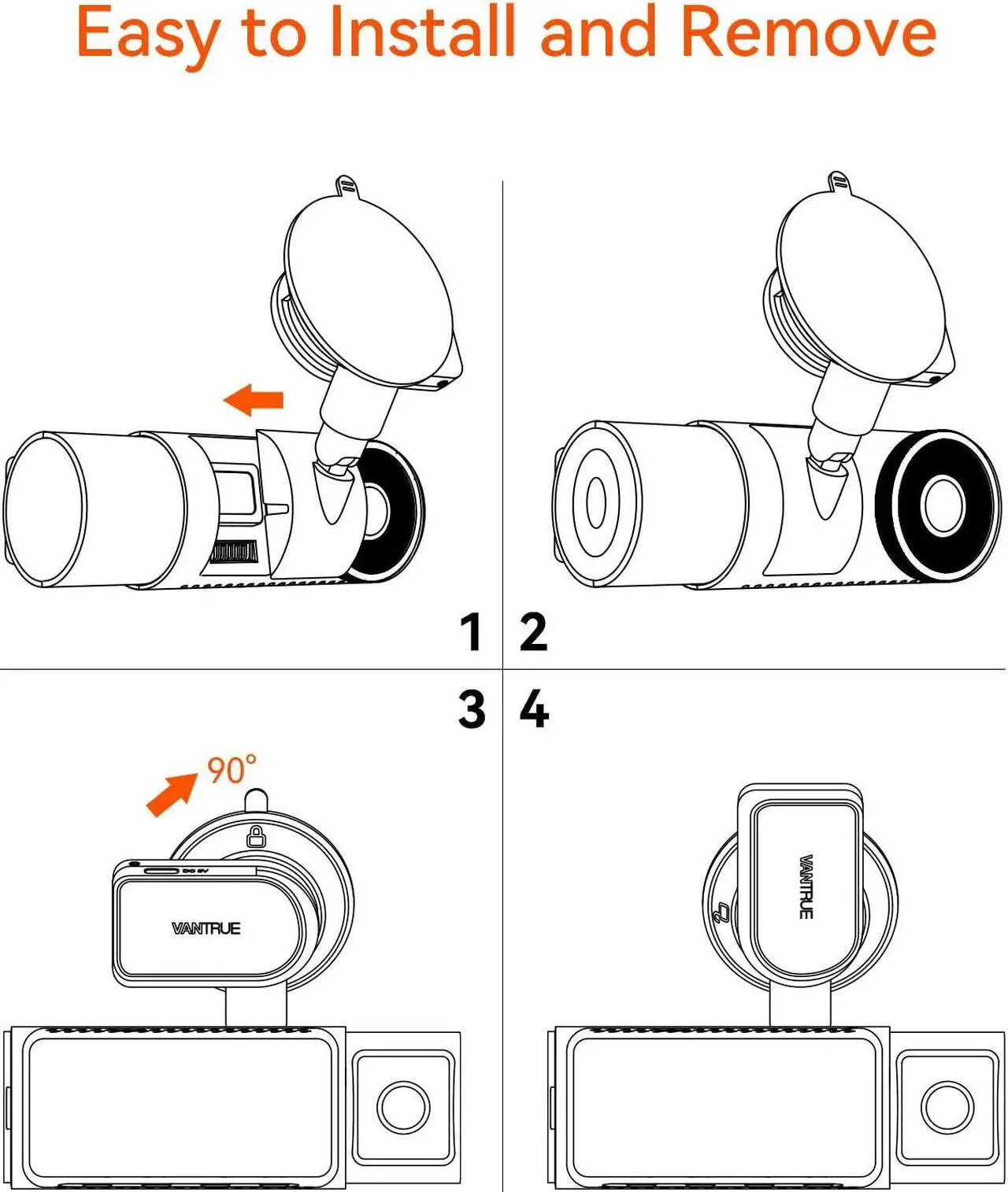 Alt view image 6 of 7 - VANTRUE N5, N4 Pro Dash Cam GPS Receiver Module Type C USB Port Car Suction Cup Mount for Windows and Mac