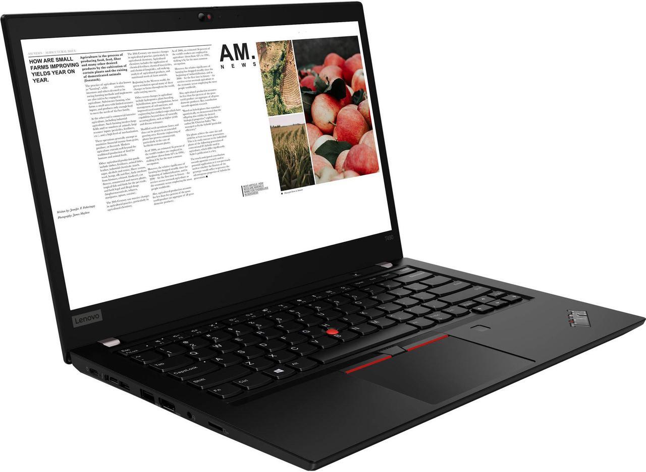 Alt view image 2 of 6 - Lenovo ThinkPad T490 Home and Business Laptop (Intel i5-8265U 4-Core, 16GB RAM, 4TB PCIe SSD, 14.0" HD (1366x768), Intel UHD, Fingerprint, Wifi, Bluetooth, Webcam, 2xUSB 3.1, 1xHDMI, Win 10 Pro)