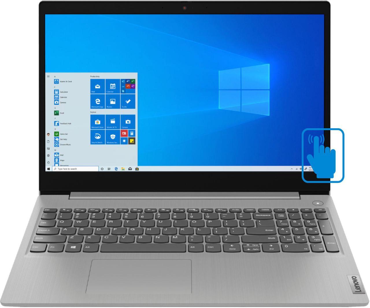 Main image of Lenovo IdeaPad 3 Home and Business Laptop (Intel i5-1035G1 4-Core, 12GB RAM, 1TB PCIe SSD, 15.6" Touch  HD (1366x768), Intel UHD Graphics, Wifi, Bluetooth, Webcam, 1xHDMI, SD Card, Win 10 Pro)