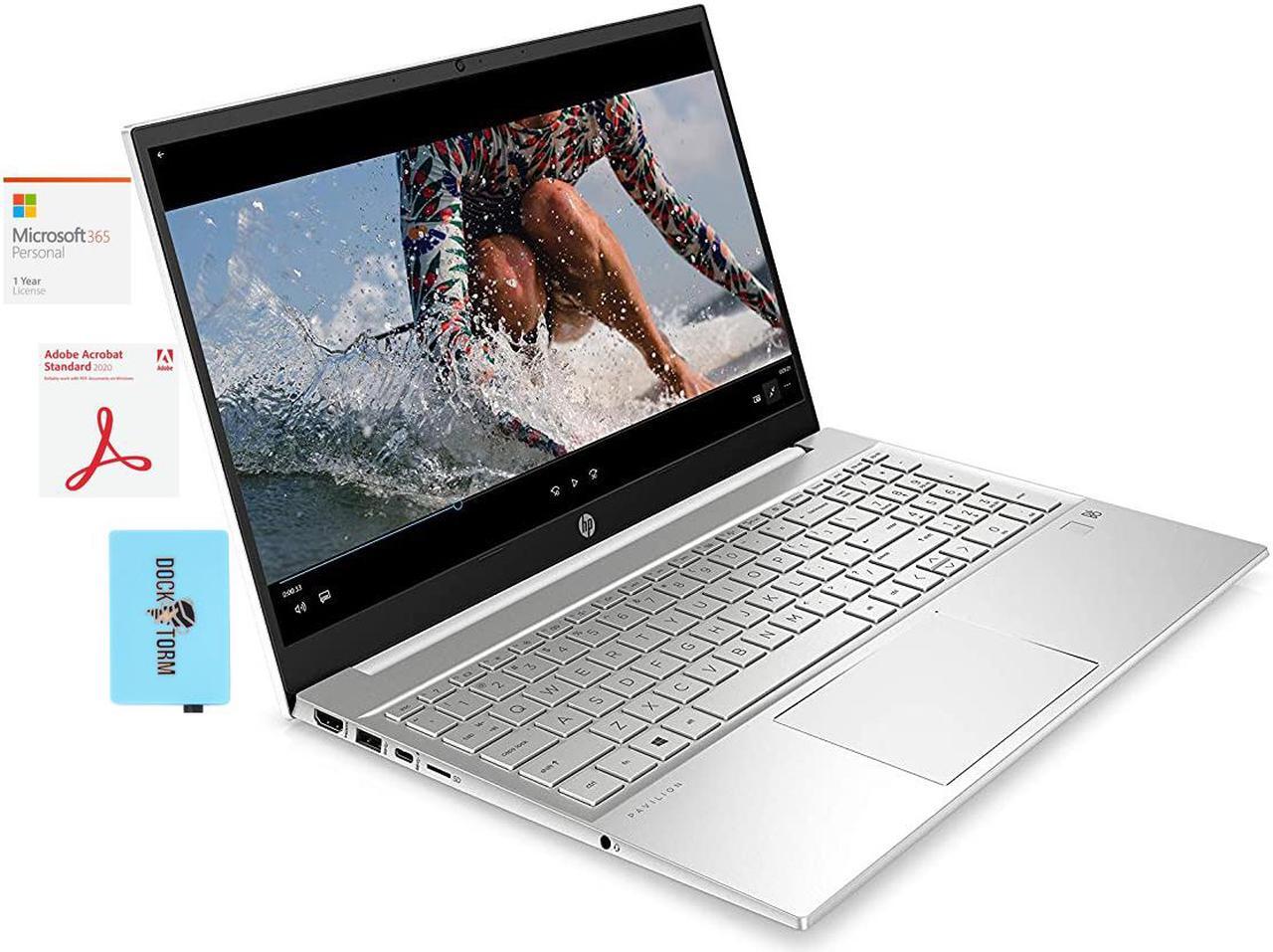 Main image of HP Pavilion 15t-eg Home and Business Laptop (Intel i7-1165G7 4-Core, 8GB RAM, 256GB PCIe SSD, 15.6" HD (1366x768), Win 10 Home) with Microsoft 365 Personal , Adobe Acrobat Standard , Hub