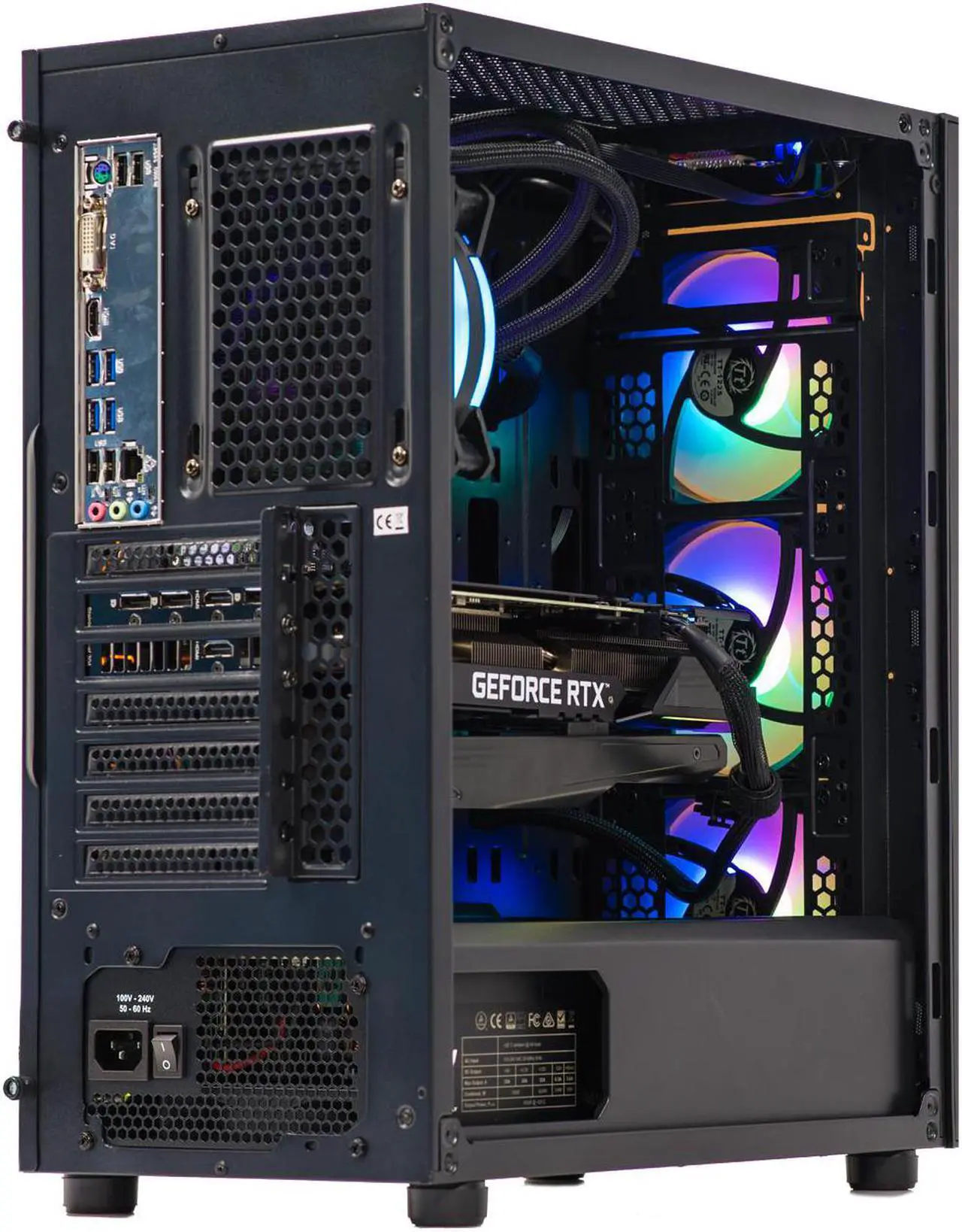 Alt view image 6 of 7 - Velztorm Archux CTO Gaming Desktop PC Black (AMD Ryzen 7-5700X 8-Core, 64GB RAM, 4TB SATA SSD, GeForce RTX 3090 24GB, 120mm AIO, RGB Fans, 750W PSU, Win 10 Pro) VELZ0001