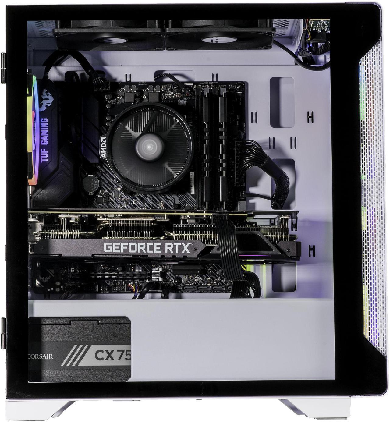 Alt view image 3 of 6 - Velztorm Nix Custom Built Gaming Desktop PC Snow White (AMD Ryzen 5 5600X 6-Core, 64GB RAM, 256GB m.2 SATA SSD + 2TB HDD (3.5), NVIDIA GeForce GTX 1050Ti, 1xUSB 3.2, 3xUSB 3.0, 1xHDMI, Win 10 Home)