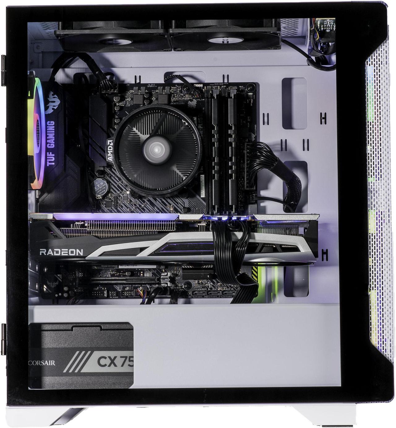 Alt view image 3 of 6 - Velztorm Nix Custom Built Gaming Desktop PC Snow White (AMD Ryzen 5 5600X 6-Core, 16GB RAM, 2TB m.2 SATA SSD, Radeon RX 6900 XT, 1xUSB 3.2, 3xUSB 3.0, 1xHDMI, Win 10 Pro)
