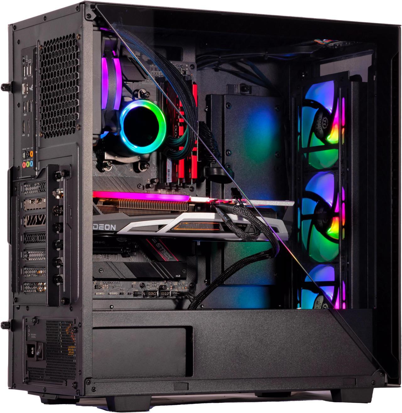 Alt view image 3 of 7 - Velztorm Black Gladio Custom Built Gaming PC (AMD Ryzen 9 5900X, 32GB RAM, 4TB PCIe SSD + 6TB HDD (3.5), Radeon RX 6900 XT, Wifi, 1xUSB 3.2, 4xUSB 3.1, 2xUSB 3.0, 1xHDMI, Win 10 Pro)