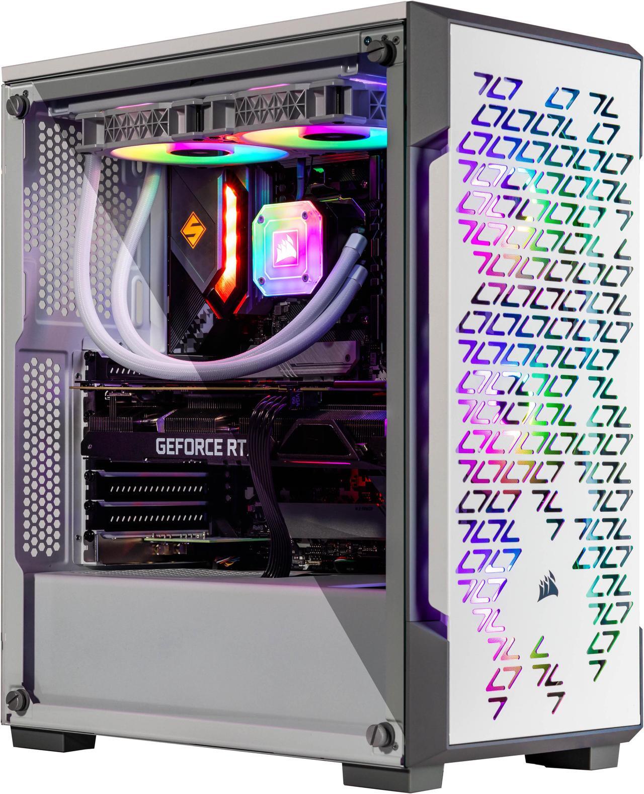 Main image of Velztorm White Ferrux CTO Gaming Desktop Liquid-Cooled (AMD Ryzen 9-5900X 12-Core, GeForce GTX 1050 Ti 4GB, 32GB DDR4, 1TB PCIe SSD + 3TB  HDD, RGB Fans, 750W PSU, Wi-Fi 4, Win 10 Home)